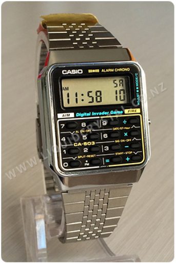 casio silver watch at game